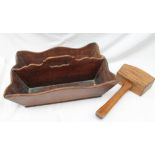 A 19th century mahogany two division cutlery box, with a central cut out integral handle, 40 x 28.