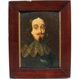 In the style of Sir Anthony Van Dyke Head and shoulders portrait of Charles I Oil on board 38 x 25.