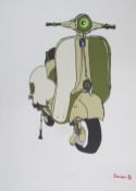 Jason D Olive Scooter A limited edition print No2/50 Together with Green Scooter and Blue