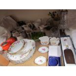 A silver hinged bangle together with a Gwili pottery jug, assorted jugs, pates,