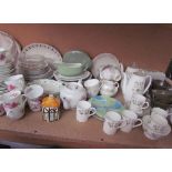 A Royal Adderley Adelphi pattern part coffee set together with other part tea and dinner sets,