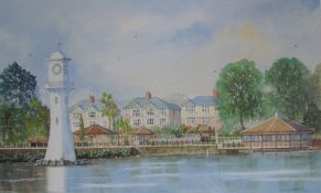 Brian Fletcher Roath Park Watercolour Signed and label verso Together with another by the same