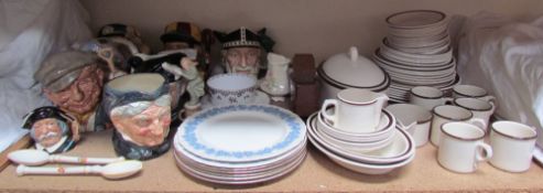 Assorted Royal Doulton character jugs including Granny, Tam O'Shanter, The Gardener, Viking etc,