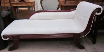 A Victorian style chaise longue with outswept legs