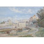 Arthur Dickinson A harbour scene Watercolour Signed