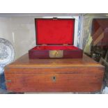 A mahogany stationery box together with a Chinese jewellery box