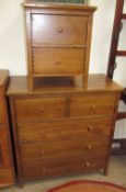 A modern chest of drawers together with a bedside cabinet and a headboard