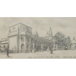 Andrew Vicari Study of the Law Courts City Hall Cardiff Pencil sketch Signed and dated 1963 18.