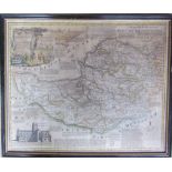 After Eman Bowen An Accurate map of Somersetshire Later hand coloured Together with a John Ogilby