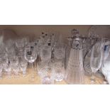 An electroplated and glass claret jug, together with Royal Worcester glasses,