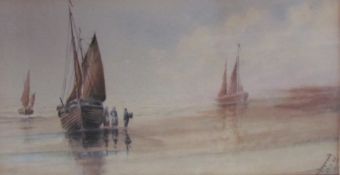 G Lingwood Bringing in the catch Watercolour Signed and dated 27-2-21 Together with other pictures