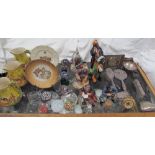 Assorted Royal Doulton figures including The lobster Man, The Professor, Blue Beard etc,