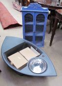 A cristalline granite sink together with a blue painted food cupboard