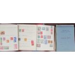 Exercise books with world stamps etc