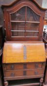 A 20th century oak bureau,