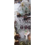 An extensive lot including assorted crystal drinking glasses together with decanters, hock glasses,