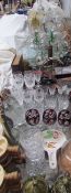An extensive lot including assorted crystal drinking glasses together with decanters, hock glasses,