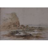Attributed to Edward Duncan Rocky coastline Watercolour 16.5 x 24.