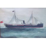 19th century British School Study of a boat Oil on canvas Together with another oil painting and