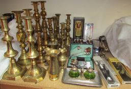Brass candlesticks,