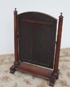 A large 19th century mahogany toilet mirror,