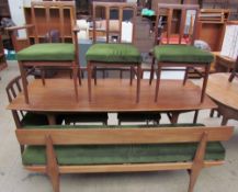 A mid-20th century teak dining table, 197.5cm x 78.