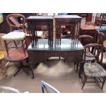 A 20th mahogany dressing table together two nests of tables,