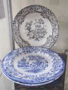 Two Colandine pattern plates together with another plate