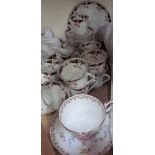 A Blair's china part tea set together with a floral tea cup and saucer (36 pieces)