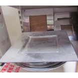 Aluminium photograph frames together with aluminium dishes etc