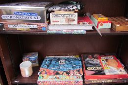 A Coronation Street DVD Trivia Game together with other Coronation street related items including