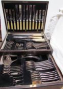 A cased electroplated flatware service,