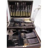 A cased electroplated flatware service,