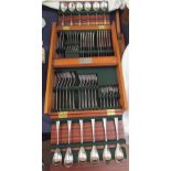 A cased Oneida stainless steel flatware service