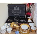A Solingen cased flatware service together with A Windsor Windswept pattern part tea set,