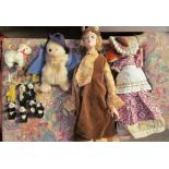 A modern Steiff lamb together with a Paddington bear, miniature mohair teddy bears,