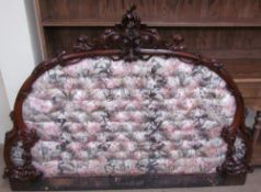 A mahogany mirror back converted to a headboard approximately 130cm high (at tallest point) x 185