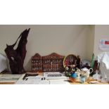 An Inishowen Bogwood sculpture by Mary Doherty together with signed programmes,