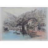 After R H Smallridge Lynmouth An Etching Signed in pencil to the margin,