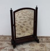 A large 19th century mahogany toilet mirror,