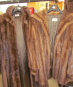 A F K Bauers & Sons fur coat together with matching jacket and stole