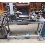 A Myford Lathe (Sold as seen - untested) - Please note that the drill table and vice in the left of