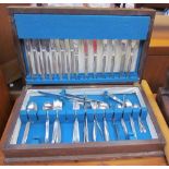 A cased stainless steel flatware service