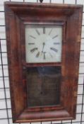 A 19th century walnut cased American wall clock,