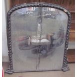 A Victorian ebonised overmantle mirror,