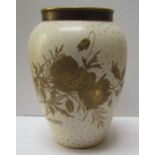 A Wedgwood vase decorated with flowerhead and leaves to a cream ground, No.