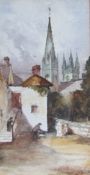 Raymond Berrow Llandaff Cathedral Watercolour Signed Together with a watercolour by Lady Berrow,