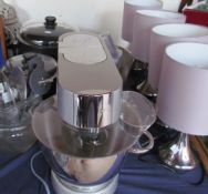 A set of table lamps and kitchen mixer etc