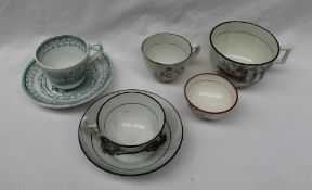 Children's china - A 19th century pearlware miniature tea cup and saucer,