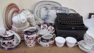 An imperial typewriter together with a Royal Worcester part tea set, other part tea and dinner sets,